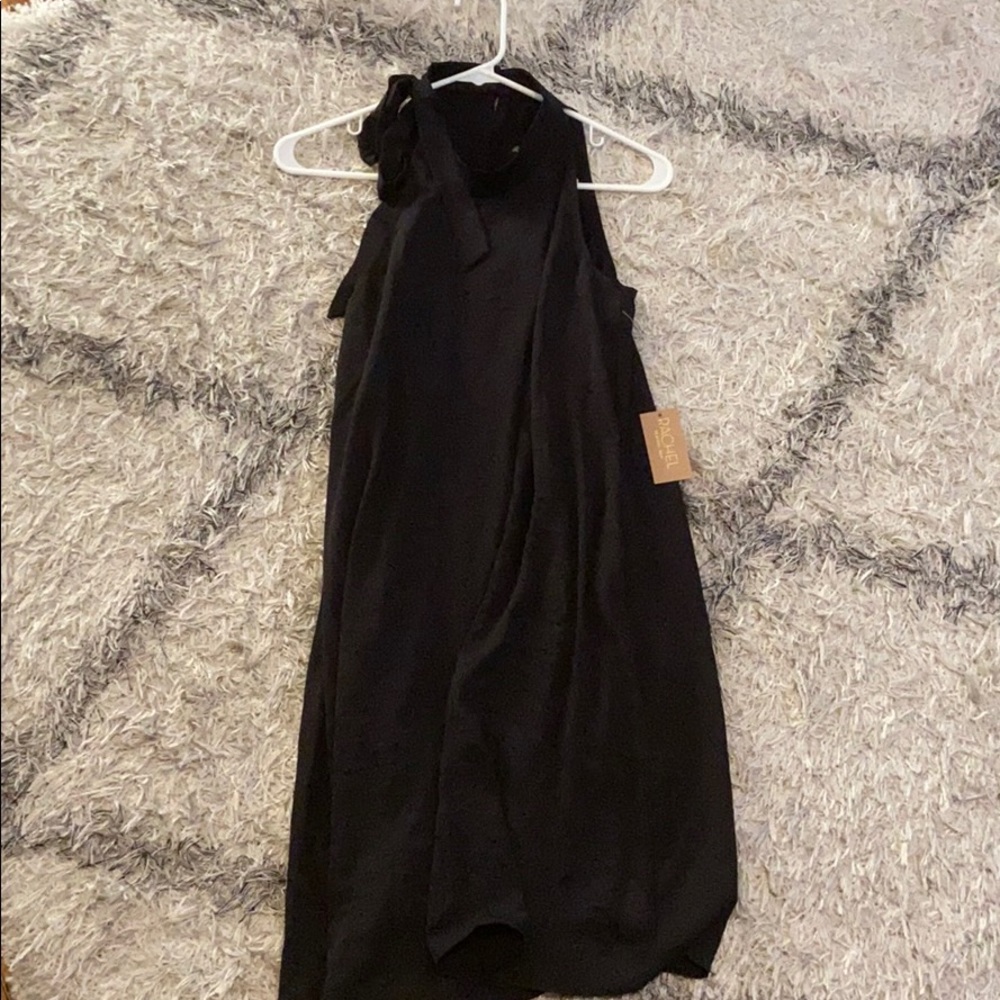 RACHEL Rachel Roy Black Neck Tie Shift Dress